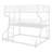 Full XL Over Twin XL Over Queen Triple Bunk Bed with Dual Ladders and Safety Guardrails, Black Metal Frame-921912134