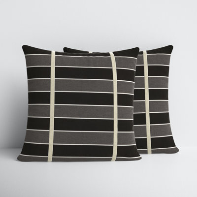 Grinell Striped Outdoor Reversible Throw Pillow