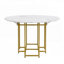 Ensemble de salle à manger extensible 5 pièces avec plateau en faux marbre et chaises rembourrées, conception pliable compacte pour petits espaces