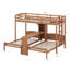 Lit superposé simple au-dessus de simple et simple avec bureau et tablettes de rangement, cadre de lit superposé triple en bois peu encombrant avec éclairage DEL-1711101338