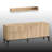 70.9'' Wide Rectangle 5 Cabinets Console Table With 1 Wall Shelf