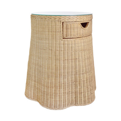 Ingrid Glass Top End Table with Storage