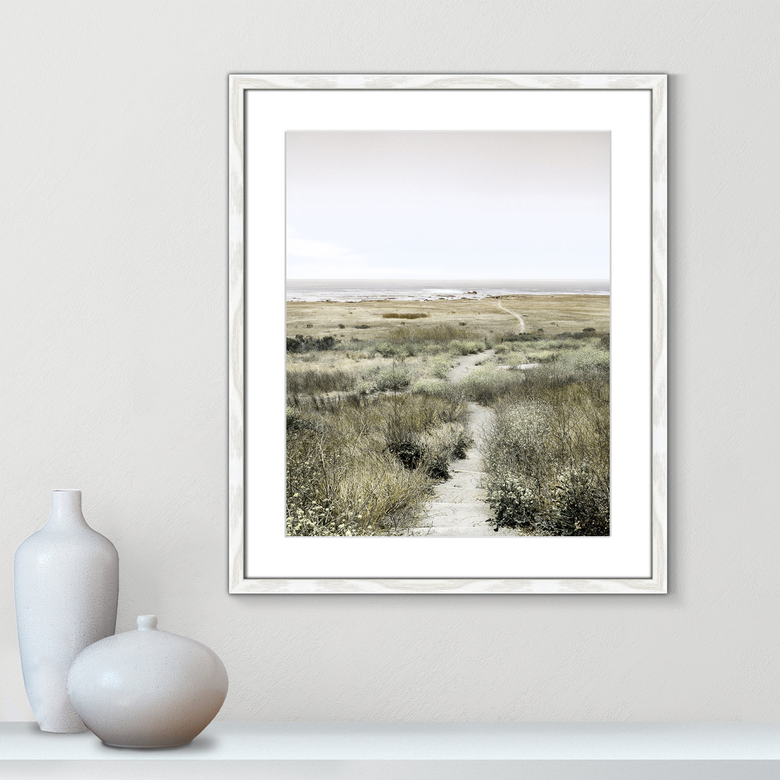 Toscani "Footpath to Paradise" Print, 21.5 W x 25.5 H x 0.75 D, White Wood Grain