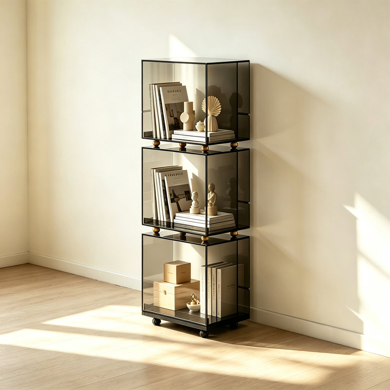 Vitrine modulaire empilable en acrylique, Black