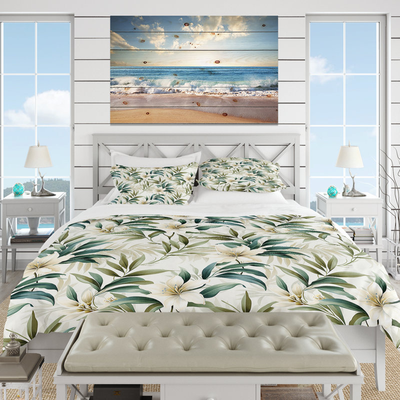 Serene Botanics Tropical Pattern IV Duvet Cover, Twin Duvet Cover + 1 Standard Sham