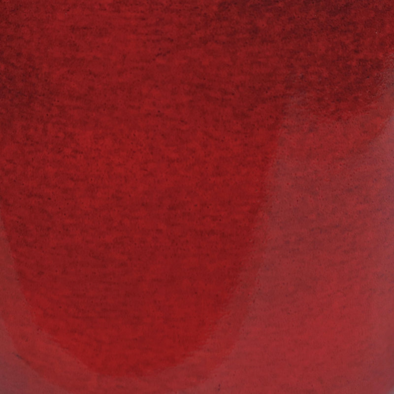 Pot de fleurs extérieur rond en métal Keirstyn - 11 po x 11 po x 12 po - rouge - ensemble de 2, Rouge, 2