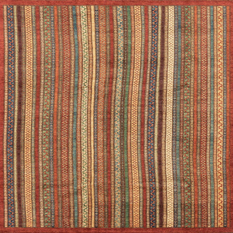 Tapis abstrait moderne 3689, Carré 4 pi
