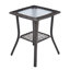Table d'appoint de patio polyvalente en osier gris - parfaite pour le jardin, le porche, le balcon et le salon