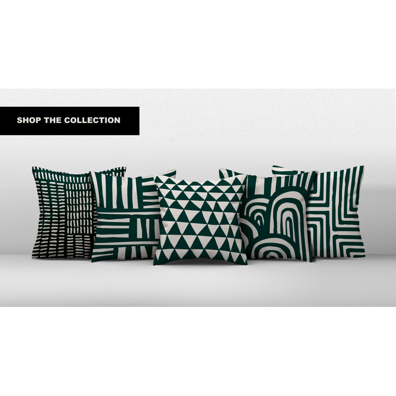 Outdoor Reversible Throw Pillow, 17W" x 17H", Emerald