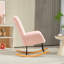 Mahalia Teddy Velvet Rocking Chair-1468673988
