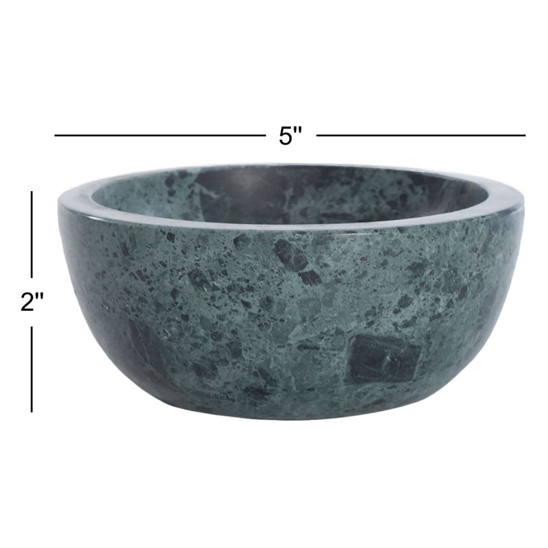 Simple Marble Decorative Bowl, 2" H x 5" W x 5" D, Green