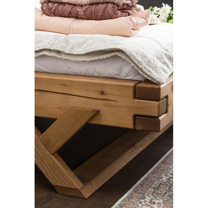 Funk Solid Wood Bed, 200 x 200 cm