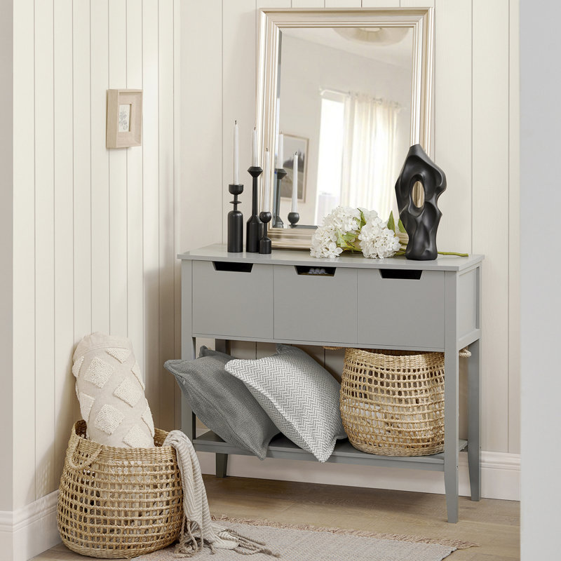 Hartell 93cm Console Table, Grey/Brown/Blue