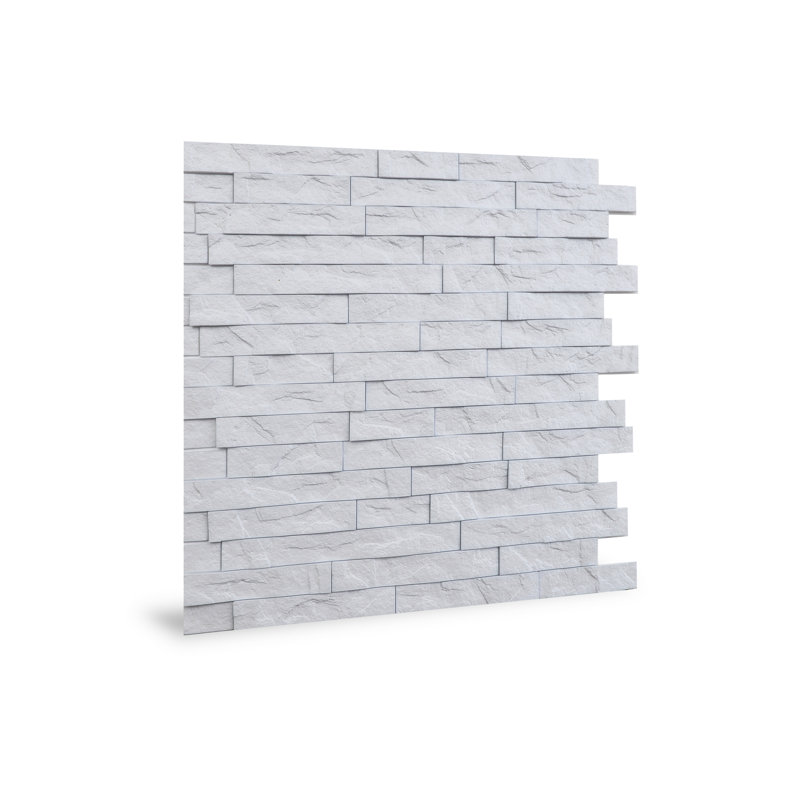 24" x 24" Stone Wall Paneling, White