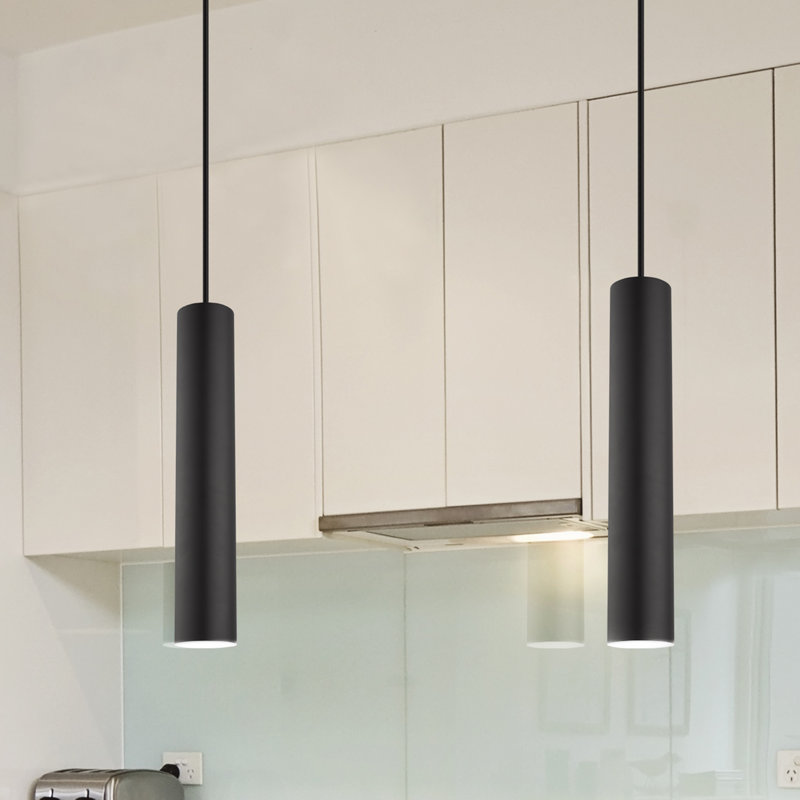 Luminaire suspendu cylindrique à 1 lumière DEL Chaniah, Incandescent, H 23,62 po x l 3,94 po x P 3,94 po