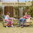 3 - Piece Patio Wicker Swivel Chair Set with Cushions and Side Table-1467534963