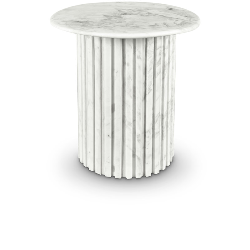 Table de bout en marbre Jamary, Blanc