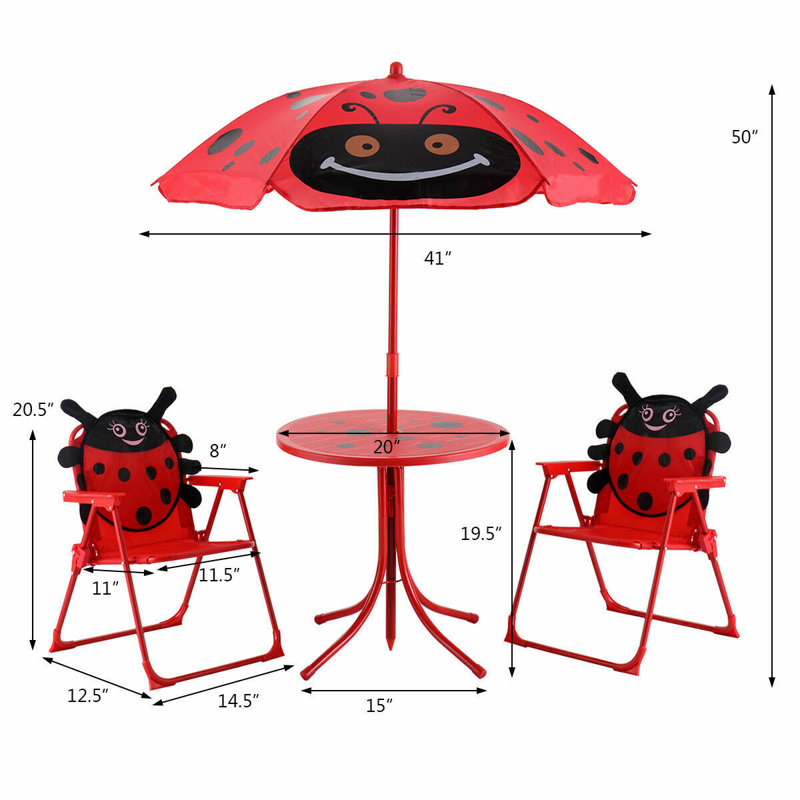 Ensemble de table et chaises d'extérieur Maximillian, pour enfants