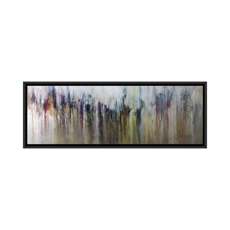 «Cascada Metalica», reproduction sur toile, H 12 po x l 36 po x P 1,5 po, Toile avec cadre noir