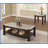 Genuine Marble Top Coffee Table with Dark Cherry Wood Frame - Contemporary Style Easy Assembly for Living Room