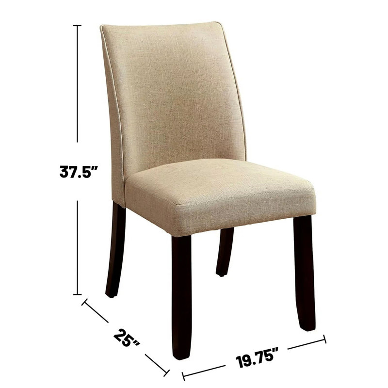 Et chaises rembourrées en tissu, de 2, conception effilée 2 chaises, caractéristique