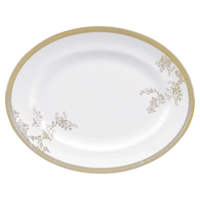 Plateau ovale en dentelle Vera Wang Vera, Or
