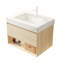 Comptoir de meuble-lavabo en pierre frittée or 30 po avec lavabo en céramique incrusté, sans armoire, robinet, agencement de couleur blanche et fabrication, profondeur de produit de 29,34 po, largeur de 19,33 po, hauteur de 8,9 po, poids de 48,98 lb, épaisseur