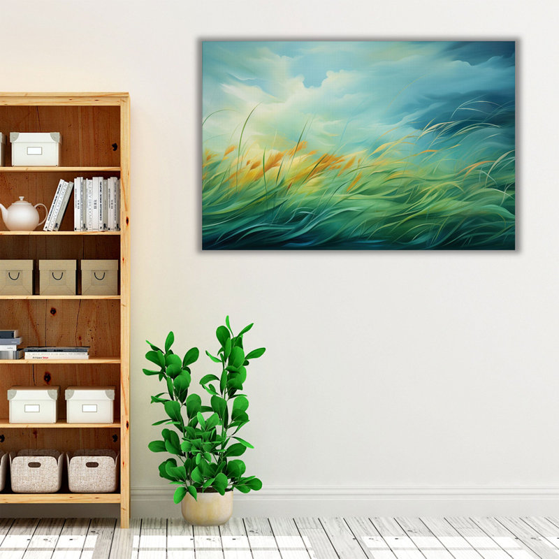 «Dreamy Green Oasis», art mural sur toile, Toile tendue, H 8 po x l 12 po x P 1,25 po