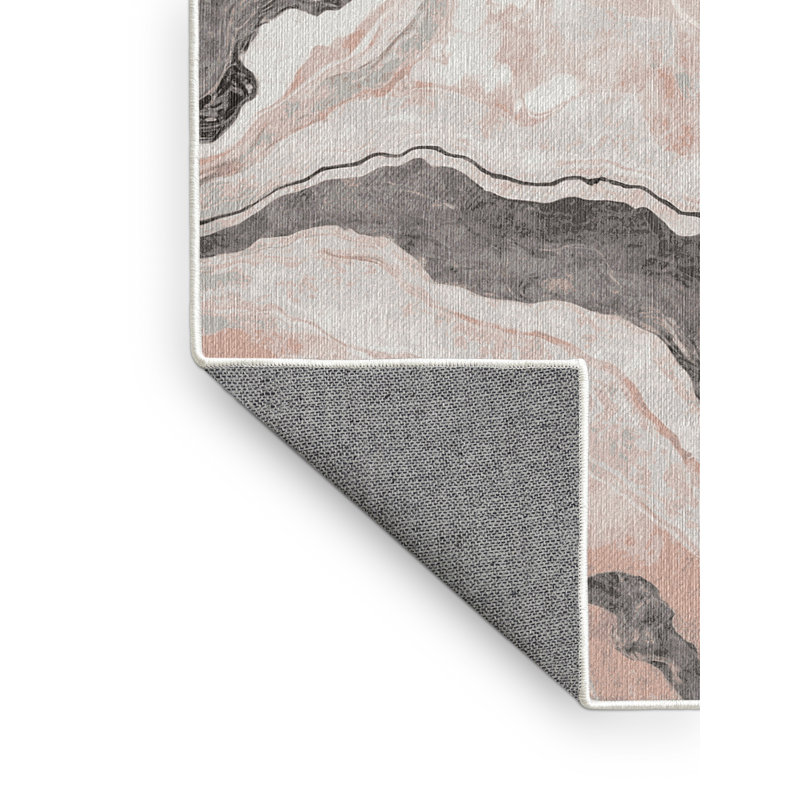 Machine Washable Beige Area Rug, Rectangle 3' x 5'