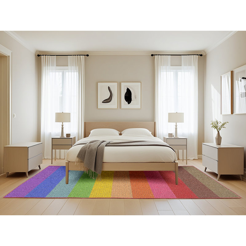 Tapis abstrait rose / rouge / brun, Rectangle de 5 pi x 8 pi