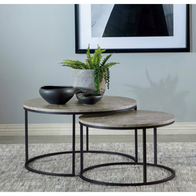Table basse grise 2 pièces