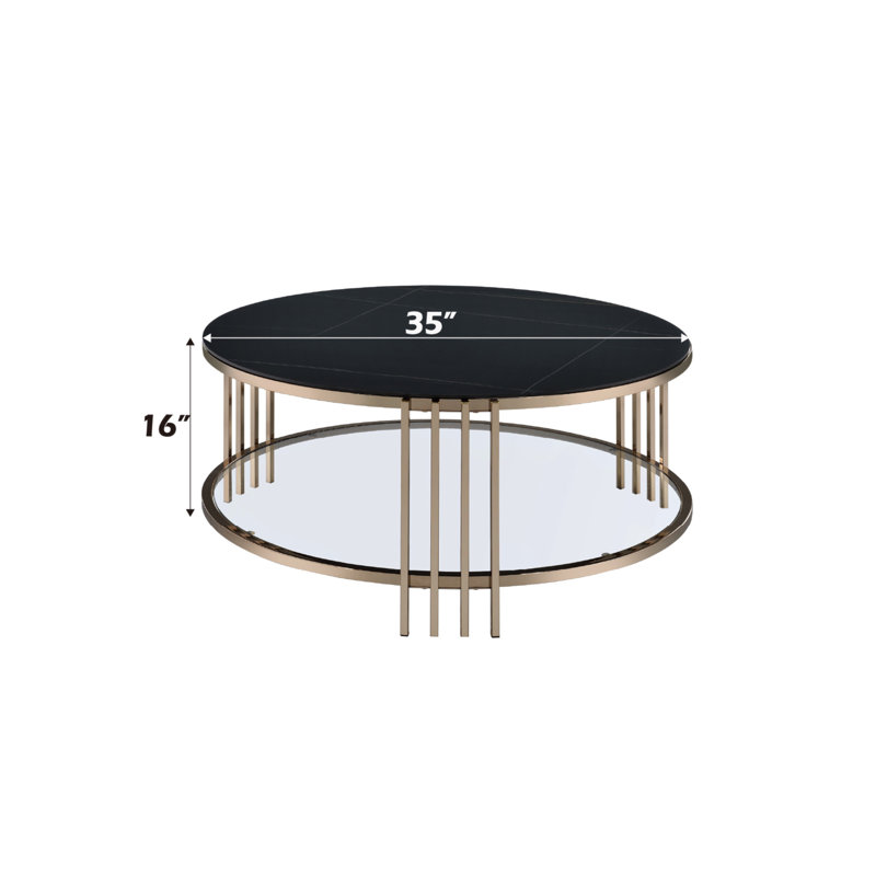 Abisha Sintered Stone Top Round Coffee Table