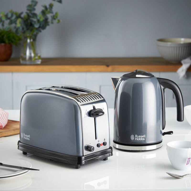 Russell Hobbs Electric Kettle 1.7L Coloured Stainless Steel, Grey