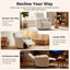  Fauteuil inclinable électrique berçant en chenille avec dossier et repose-pieds indépendants, deux coussins décoratifs et port de charge de type C (ensemble de 2)