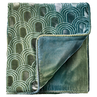 Endless Basil Throw with Velvet Back and Cording