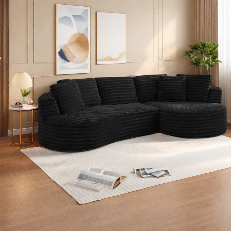 Canapé à compression en L moderne incurvé pour la maison