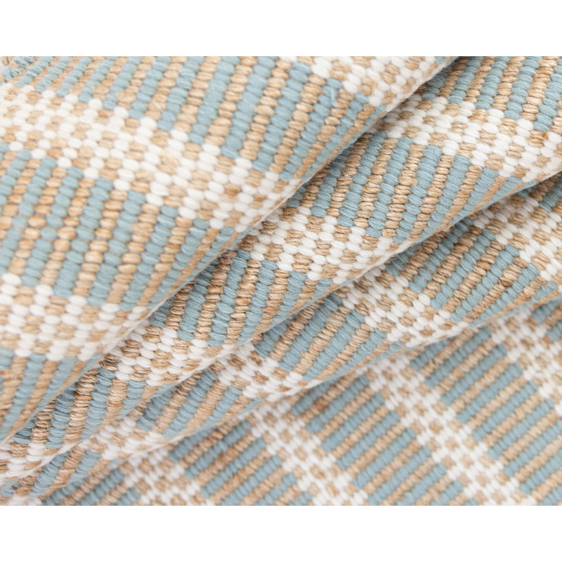 Jute & Wool Striped Rug, Sea Blue, 8' x 10'