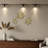 Wall Sculptures Polyresin Floral Design For Home Office Bedroom Living Room Set Of 3 - 16", 14", 10" Gold