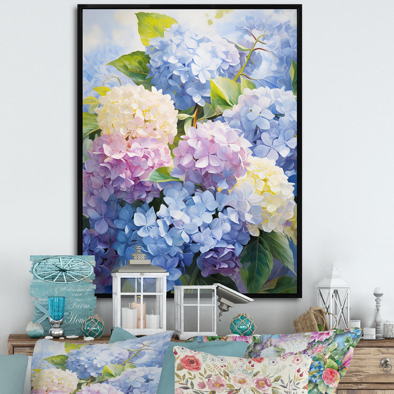 Impression sur toile encadrée «Sangrey Blue Mauve», H 40 po x l 30 po x P 1,5 po, Cadre flottant noir