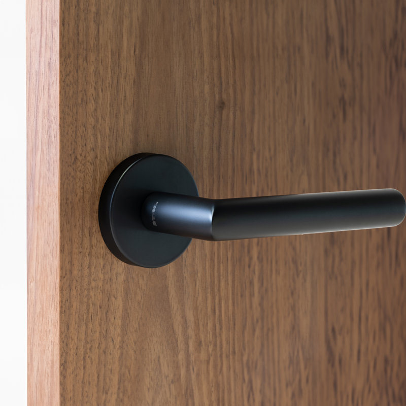 Single Dummy Door Lever, Left, Satin Black