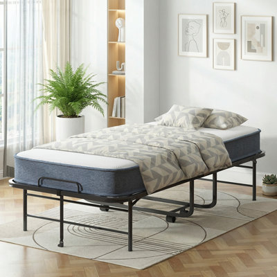 46" Portable Rollaway Bed With 5 Inch Memory Foam Mattress for Guest Use