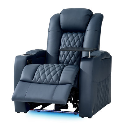 Power Zero Gravity Top Grain Leather Home Theater Recliner Seating