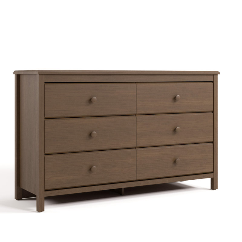 Commode double 6 tiroirs Alpine, Noisette
