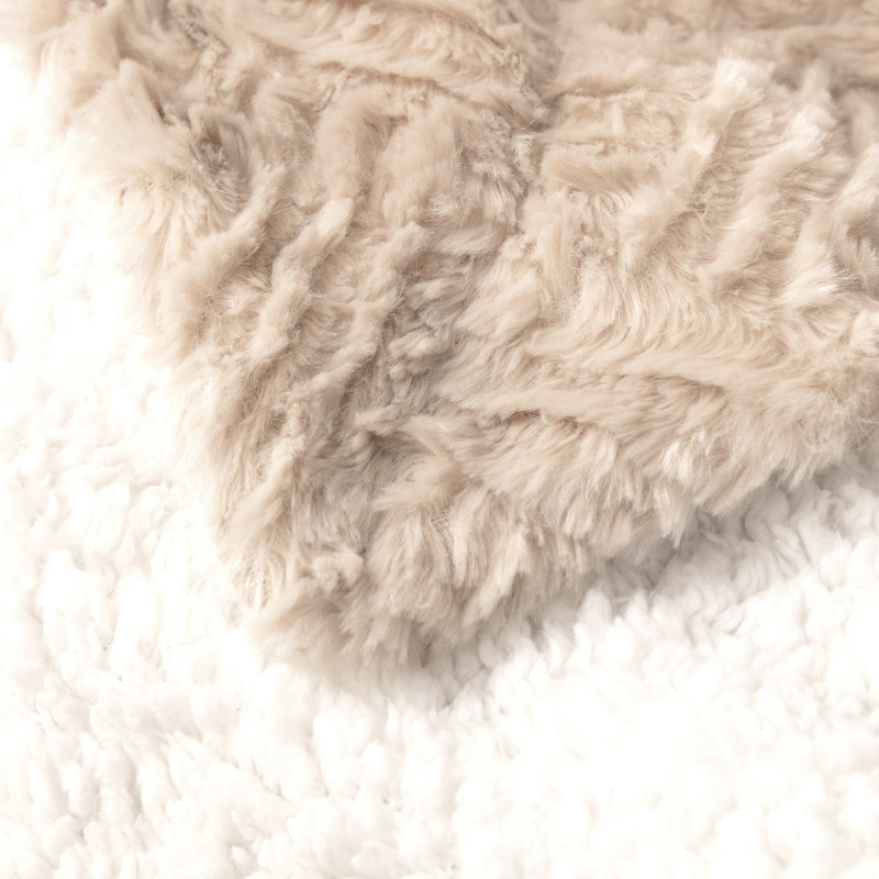 Couverture en sherpa DaDa , Grand, Champagne