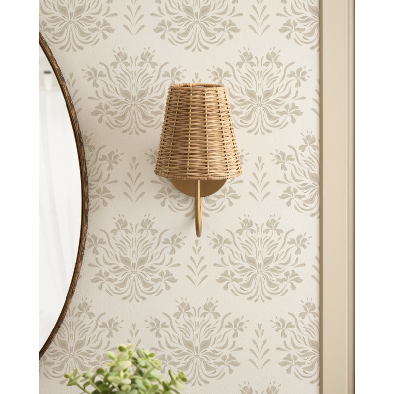 Applique murale moderne Rushworth en rotin pour la décoration