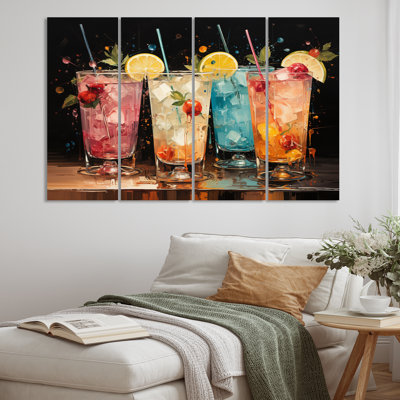 Catoe - art mural toile et nourriture - 4 panneaux