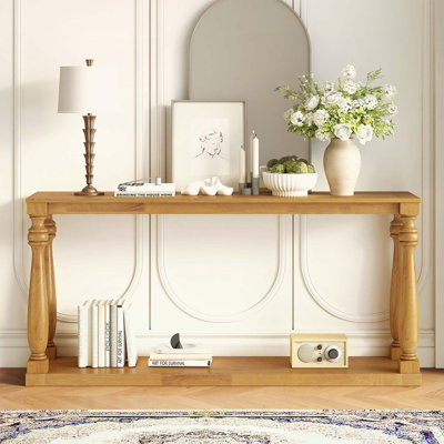 Console avec tablette inférieure et quatre pieds de vase, convient au vestibule, au couloir, au salon, à la chambre à coucher