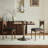 Dark walnut Gold Rectangular Solid Wood Stainless steel Dining table-840285856