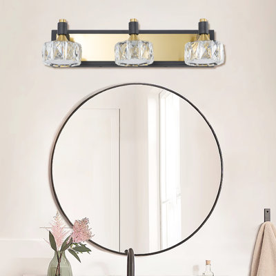 Luxury Crystal Bathroom Lighting 3- - Modern Easy Installation Over Mirror Vanity With Crystals