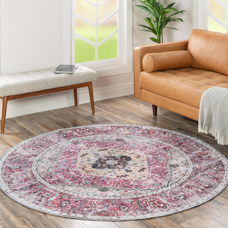 Njay Oriental Indoor Rug, Round 7'10"